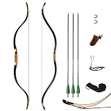 Megaloceros Archery 52" Recurve Bow Handmade Laminated Longbow Traditional Bow and Arrows Ambidextro