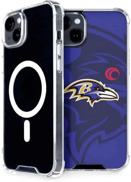 Skinit Phone Case Compatible with MagSafe iPhone 14 - Officially Licensed NFL Baltimore Ravens Double Vision Design