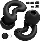 Relaxcharm Sleeping Ear Plugs for Sleep, 40dB Noise Reduction Earplugs for Sleeping,Side Sleepers,Snoring, 10 Ear Tips (XS/S/M/L/Double Layer) - Reusable,Silicone Black