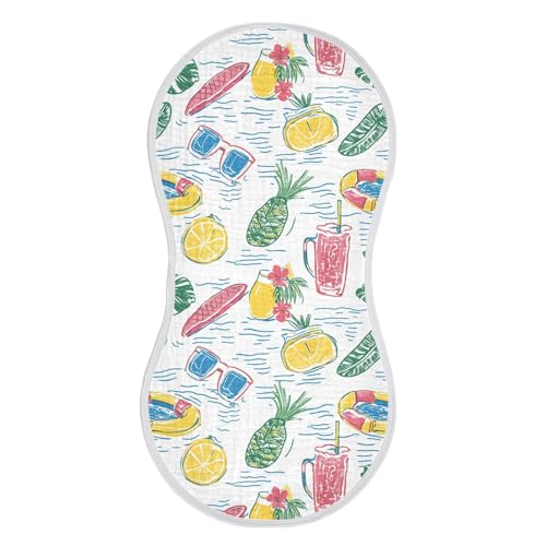 vvfelixl Summer Pool Party Burp Cloths for Baby Boy Girls Baby Washcloths Burp Rags 1 Pack