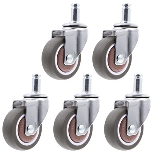 NUOBESTY 5 Piezas Rueda Para Silla Boss Ruedas Estacionarias Rodillos Para Muebles Ruedas De Silla De Escritorio Reemplazo De Ruedas De Silla Gabinete Rueda Universal Auto Caucho Coffee