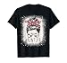 Aunt Life Soccer Messy Bun Bleached Auties Girl Mother's Day T-Shirt