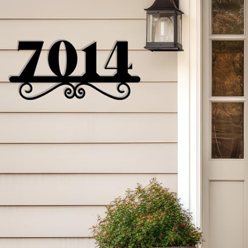 Image of Personalized House Number Custom Metal Address House Numbers Modern House Number Sign for Outside