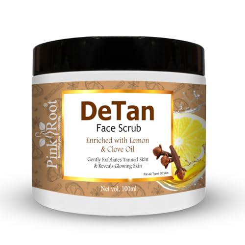 Image of Pink Root Detan Face Scrub 100ml, Enriched with Lemon Extract & Clove Oil, helps in Tan Removal, Blackheads and gives smooth, clean & dirt free skin