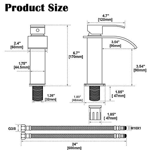 Bathroom Faucets Matte Black - Bathroom Faucets For Sink 1 Hole,Bathroom Sink Faucet With Water Supply Hoses #TOP4