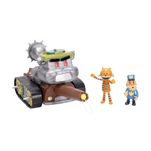 Dog Man Movie Squirrel Shooter Vehicle By Jakks Pacific, Officially Licensed, Includes Petey & Dog Man Figurines Inspired By Iconic Dav Pilkey Books, 