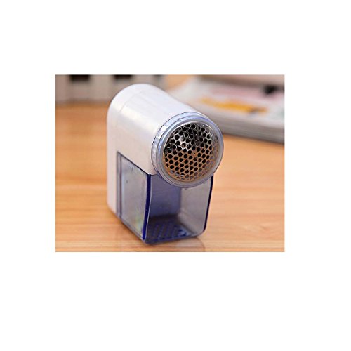 tifee Mini Cleaner, Eliminador de pelusas eléctrico para ropa y ropa de diferentes tejidos, funciona con pilas, color blanco