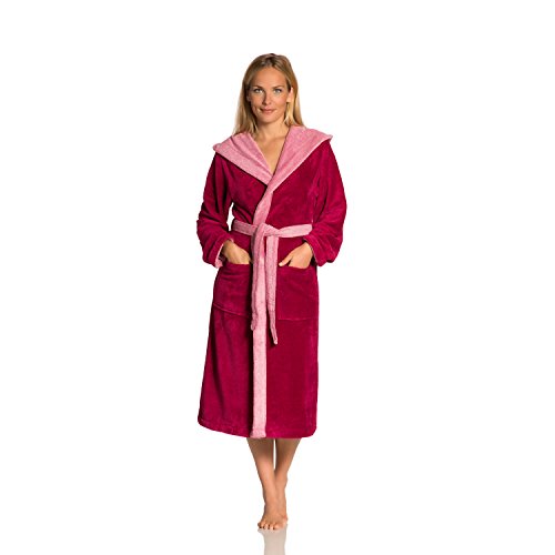 Preisvergleich Produktbild Vossen Unisex Bademantel Poppy, Einfarbig, Gr. 50 (XL), Rosa (cranberry)