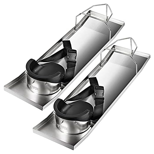 VEVOR Concrete Knee Boards Slider Knee Boards 28'' x 8'' Kneeler Board Stainless Steel Kneedboards Concrete Sliders Pair Moving Sliders w/Concrete Knee Pads & Board Straps for Concrete Finishing