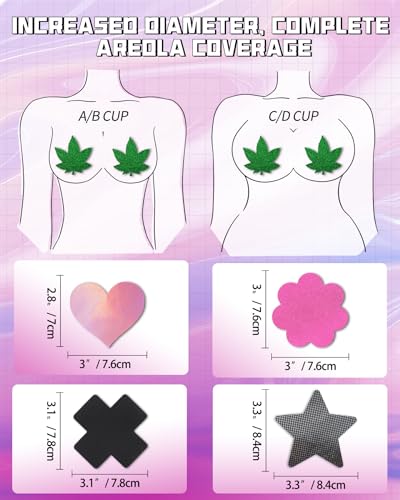 Pasties Rave Pack 27 Pairs Multicolor Nipple Covers Pasties Glitter Pasty3