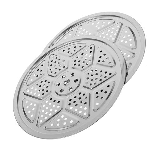 VALICLUD 2 Pièces Lot de 2 Plateaux Vapeur Ronds 32 Cm en Acier Inoxydable 304, Grille de Cuisson Vapeur Perforée, Insert pour Autocuiseur, Cuisson Légumes et Poisson, Accessoires la