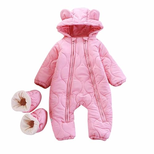 Generico Tuta Invernale Neonato Morbido Caldo Tutine da Neonato con Cappuccio Pagliaccetto Capispalla Imbottiti Bambino Casual Tuta Bambino in Cottone Piumini Maniche Lunghe Neonata per 3 Mesi-2 Anni