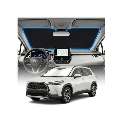 for Toyota Corolla Sun Shade Windshield Cover - Custom Fit Corolla Accessories 2020-2025 2026 Sunshade Foldable UV Protection & Heat Shield Sun Visor Accessories