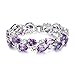 EVER FAITH Women's Prong Cubic Zirconia Vintage Style Dual Layer Tear Drop Bracelet
