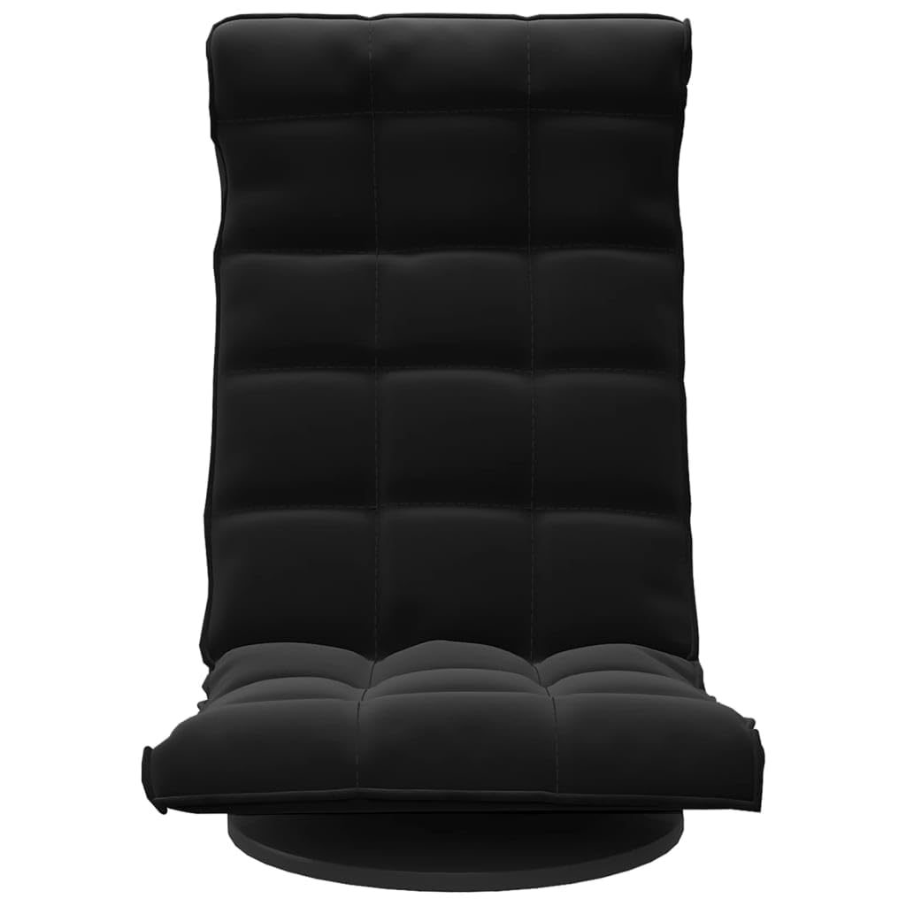 Bodenstuhl Drehbar Relaxsessel Ergonomisch & 360° drehbar klappbar mit Polsterung Gemütlicher Sessel für Wohnzimmer Schwarz Samt