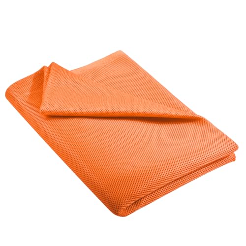 FOCMKEAS 1.64×5.25 Ft(L*W) Orange 3D Speaker Grill Cloth,Protective Dustproof Mesh Cloth,Speaker Cover Fabric,Stereo Mesh Fabric Replacement for Carpet Subwoofer Home Stage Audio Restoration Repair