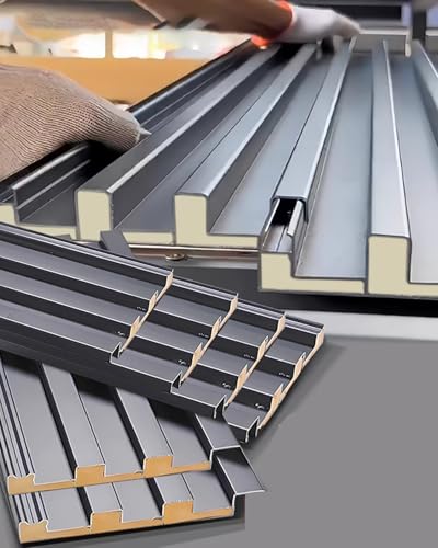 Elitix Aluminum Roof Panels Insulated Sheets, Corrugated Pergola Roofing Windproof Board for Balcony Cover, Waterproof Metal Roof Kit for Mobile Homes(6 pc,L 1450mm(57