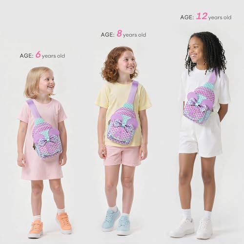 Image of Sling Bag for Girls Gift, Toddler Girl Toys, Blue Purple R | Cute Design, Adjustable Strap, Premium Durable Materials, Ideal Gift for Girls 4-6 for Birthdays, Christmas & Holidays