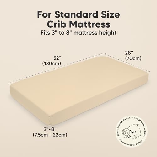 Image of KeaBabies 2-pk Organic Cotton Crib Sheets for Boys Girls 52x28 (Khaki) | Fitted Crib Mattress Sheet Neutral, Breathable Cover for Baby Bed Set, Toddler Mattress, Soft & Cute Prints