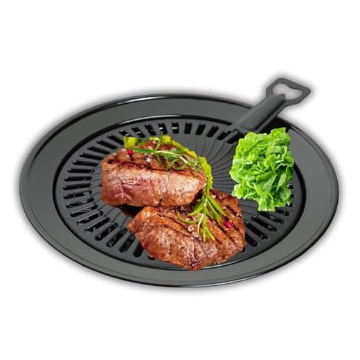 INVIDA Camping Jack Grillplatte, Grillaufsatz für tragbare und Propan Gaskocher, BBQ-Grillplatte, mit Fettauffangschale & Grillplattenheber, Antihaftbeschichtung, Outdoor-Camping-Zubehör, Ø32 cm