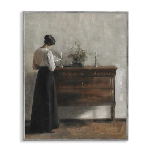 Classic Woman Reading Houndstooth, 11 x 14 Inch Framed Giclée Print