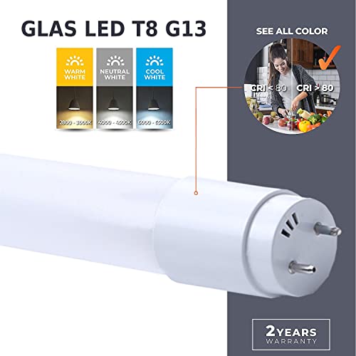 pureled 2x LED Röhre 150cm Glas T8 G13 24W 2400LM 4000K Neutralweiß – Ansicht 4
