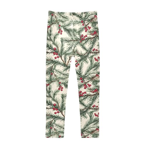 ZZKKO Girls Leggings Christmas Tree Branches Toddler Girls Clothes Leggings for Girls Toddler Girls Leggings 3-4T