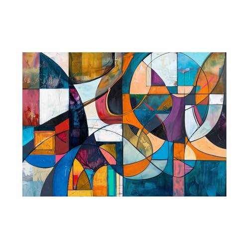 Peinture abstraite moderne WODJEM et impression sur toile murale 80x120cm