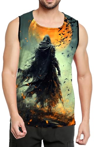 Image of BLACKSMITH Midnight Slayer Printed Sleeeveless Sando Tank top Gym & Street wear for Men