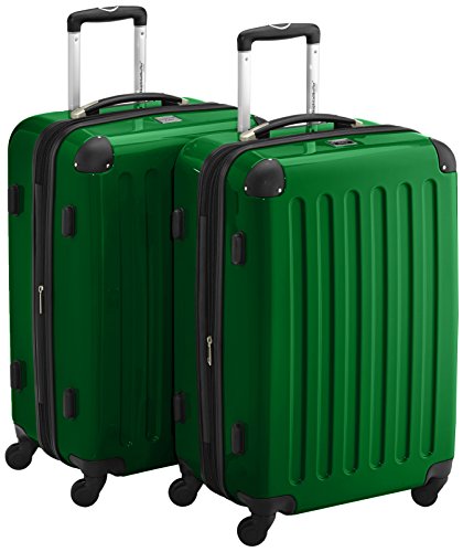 HAUPTSTADTKOFFER® · 2er Hartschalen Kofferset · 2X Handgepäck 87 Liter · TSA (metallgrün)