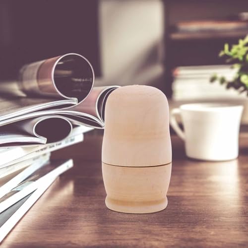 ibasenice Unbemalte Russische Nesting Dolls 4 Sets DIY 5 Matroschka Nesting Dolls Personalisieren Erstellen Sie Ihr eigenes Holzpuppenset Khaki