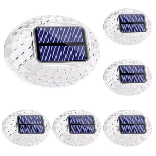 Solar Ground Lights Outdoor, 16 Pack 8 LED Solar Disk Lights Waterproof Garden In-ground Pathway Light Landscape Lighting for Lawn,Yard,Deck,Patio,Walkway (White)