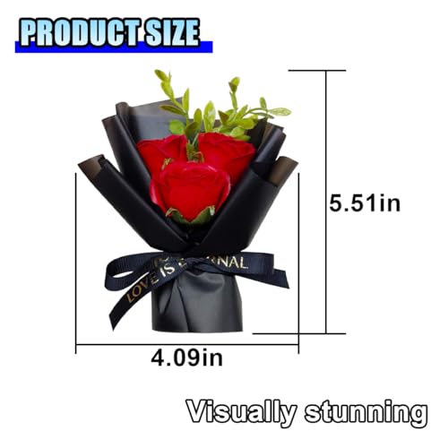 Image of Mini Bouquet Car Air Vent Clip, Cute Rose Air Conditioner Decoration Clip, Dried Flower Air Outlet Clip, Car Interior Aesthetic Accessories (Red)