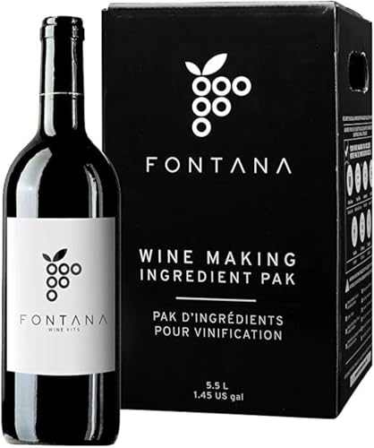 Fontana Wine Making Ingredient Kit - Merlot 6 Gallon DIY Kit | Premium Ingredients | Makes 30 Bottles