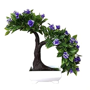 Horypt Simulatie Rose Tree Pot – Indoor Desktop Decoratie – Simulatie rozenboom pot, groene plantendecoratie voor tuinen…