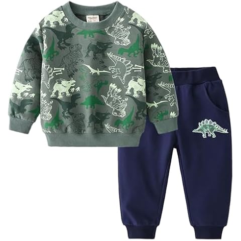 NautySaurs Toddler Boys Clothes Sets Kids Printed Sweatshirt and Pants Set Spring Fall Outfits (US, Age, 3 Years, 4 Years, C-Camouflage) Cover