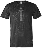Yoga Clothing For You 7 Chakras Mens Burnout Tee Shirt Large Black