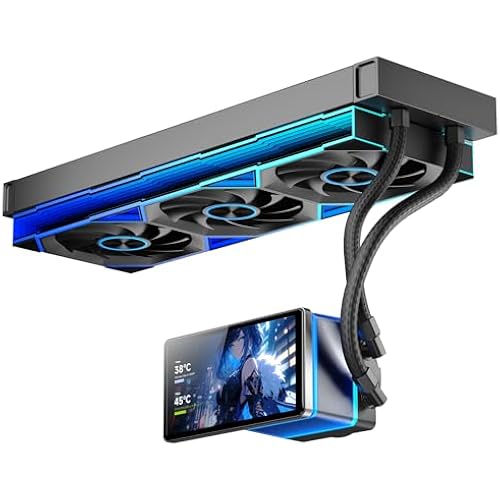 PF 360 CPU Water AIO Cooler Liquid Cooling|5.5-inch LCD Magnetic Screen|360mm ARGB Infinity Mirror 2000RPM PWM Fan|Lower Noise ≤30DBA|for Intel LGA1851/1700/1200/115X AMD AM4/AM5-Black