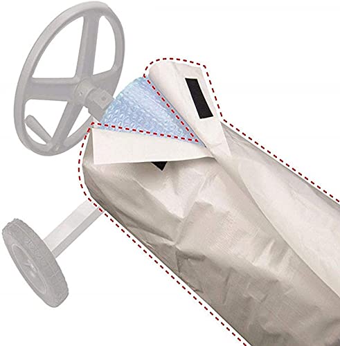 DFEO Swimming Pool Roll Cover Protector, Solar Blanket Roller Reel Waterproof Cover Sun-Screen Cover For Pools Solar Blanket, 210D, For Outdoor Heavy Duty Garden(Size: 490X96cm,Color:grey)