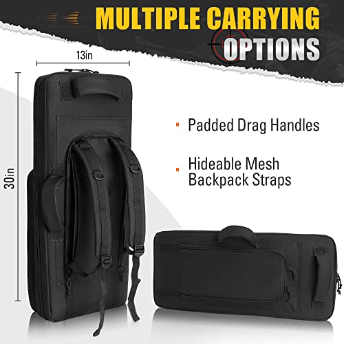 Darekuku 34" Gun Case Soft Sbr Rifle Bag With Compartment, Molle Panel, Hideable Backpack Straps, Perfect Bug Out Truck Bag For Hunting And Shooting #TOP4