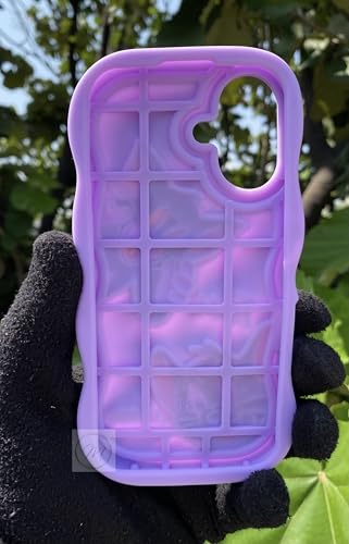 Image of MIDOS Back Cover Compatible with iPhone 16 Plus Soft Silicone 3D Cute Cartoon Full Protective Case for iPhone 16 Plus (Purple)