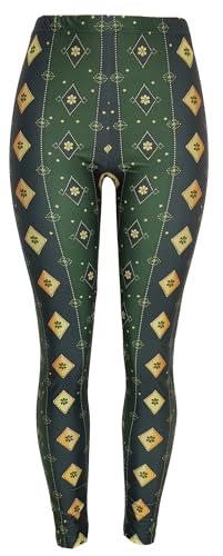 Sister Amy Girl Geometric Figures Ankle Elastic Tights Legging A-Green Large