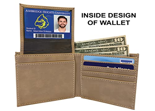 Rogue River Tactical Eagle Men's Leather Bifold Wallet RFID Gift For Him Dad Father Billfold Father's Day Gift4