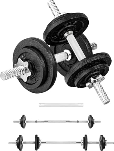 Yes4All Old School Adjustable Dumbbell Set with Weight Plates, St...