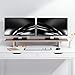Navaris Dual Monitor Stand Riser - Real Wood Double Width Desk Shelf for Holding 2 Computer Screens - 42.9