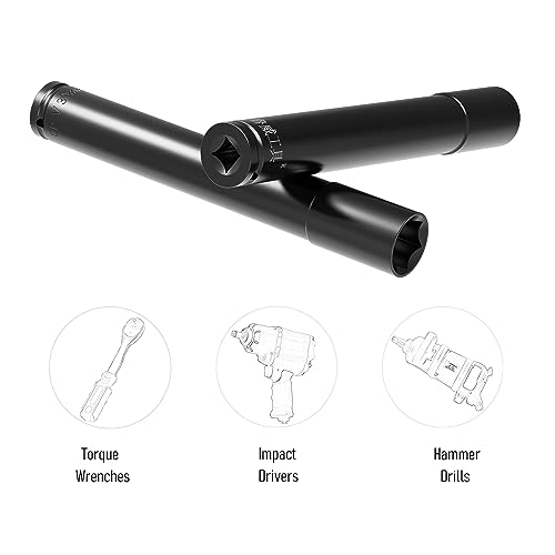 Image of 1 /2 Inch Drive by 30mm Deep Impact Socket, Heat-Treated CR-V Steel 8 Inch Length, 6-Point Metric Sizes