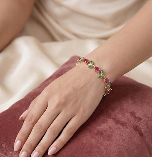 Image of MIRAYHA VIral Tulip Bracelet for Women | Bloom Floral Tulip With Crystal Stones For Women & Girls| Gift for Girlfriend & Wife|Romantic Floral Crystal | Cute Aesthetic Korean Jewellery