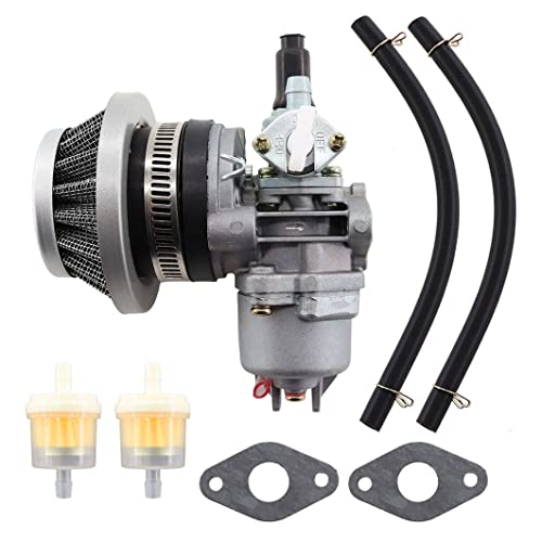 MCHNIC Vergaser mit Luftfilter Benzinfilter Satz für 2 Takt 47cc 49cc Mini Motorrad ATV Quad Dirtbike Pocketbike Buggy Go Kart