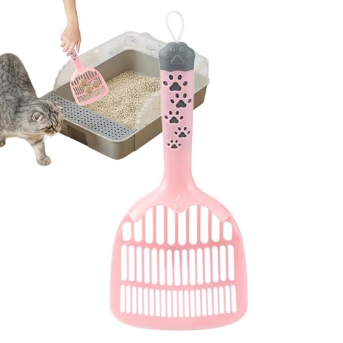 ノーブランド品 猫用トイレ砂スクープ |人間工学に基づいた漫画の猫用トイレスクープ、ハンドル付きモダンな猫用トイレスクープ、ポータブルうんちスクープ、きれいなトイレ用の丈夫な猫用トイレスクープ