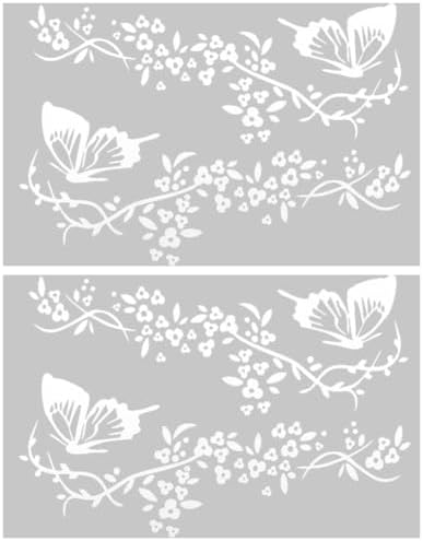 GORGECRAFT 4Pcs Floral Butterfly Decals Butterflies Kissing Flowe...